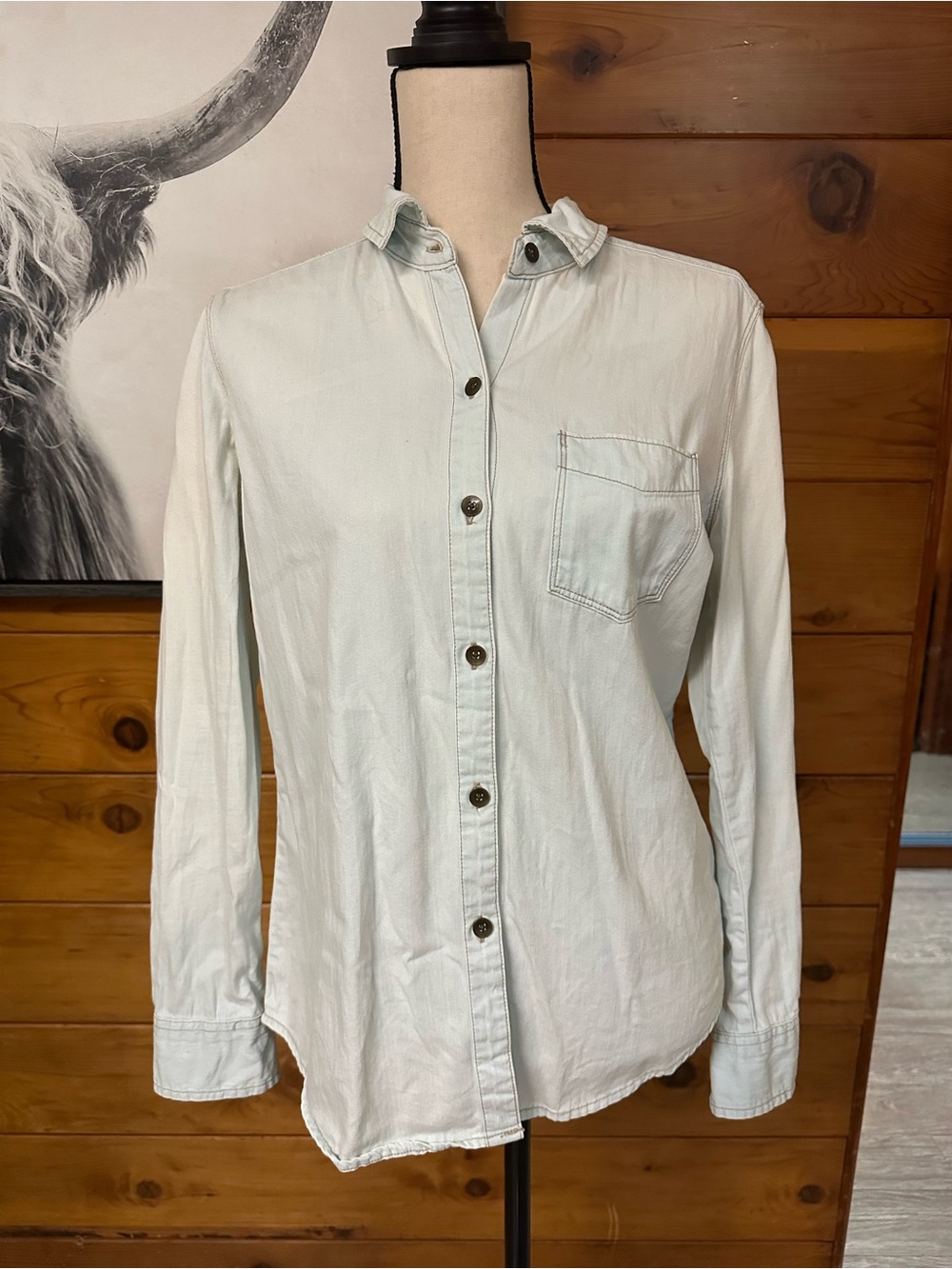 Bullhead Black Light Blue Button-Down Shirt